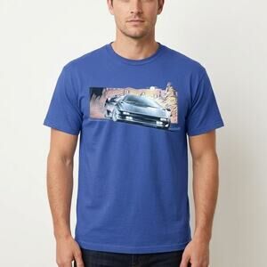 Fruit of the Loom Lamborghini Graphic Tee Short Sleeve T-Shirt Blue Mens Size L